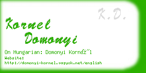 kornel domonyi business card